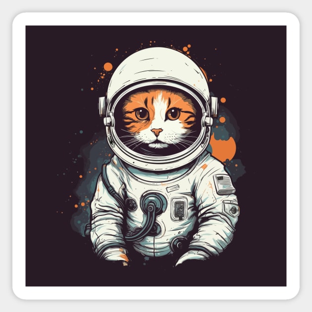 Catstronaut || Funny Cat Astronaut in Space Sticker by Mad Swell Designs